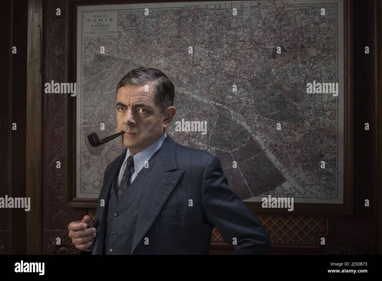 Maigret TV Series 2016 2017 UK Rowan Atkinson Stock Photo