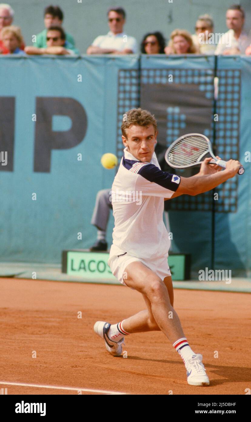 Swedish tennis player Mats Wilander, attending the men's singles