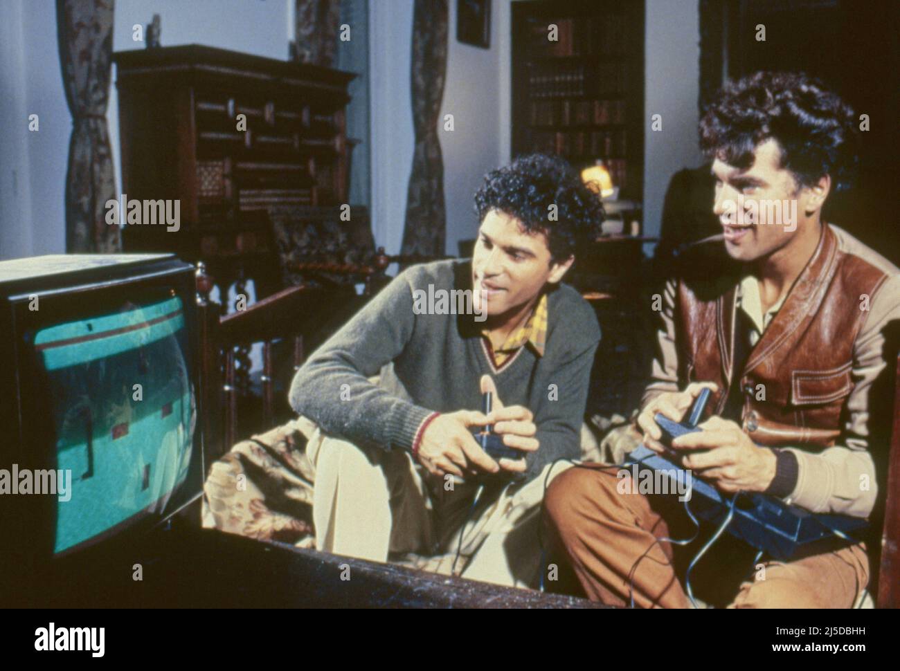 Grichka and Igor Bogdanoff in the docu-drama '2002, l'odyssée du futur' broadcast on TF1 in April 1982. Stock Photo