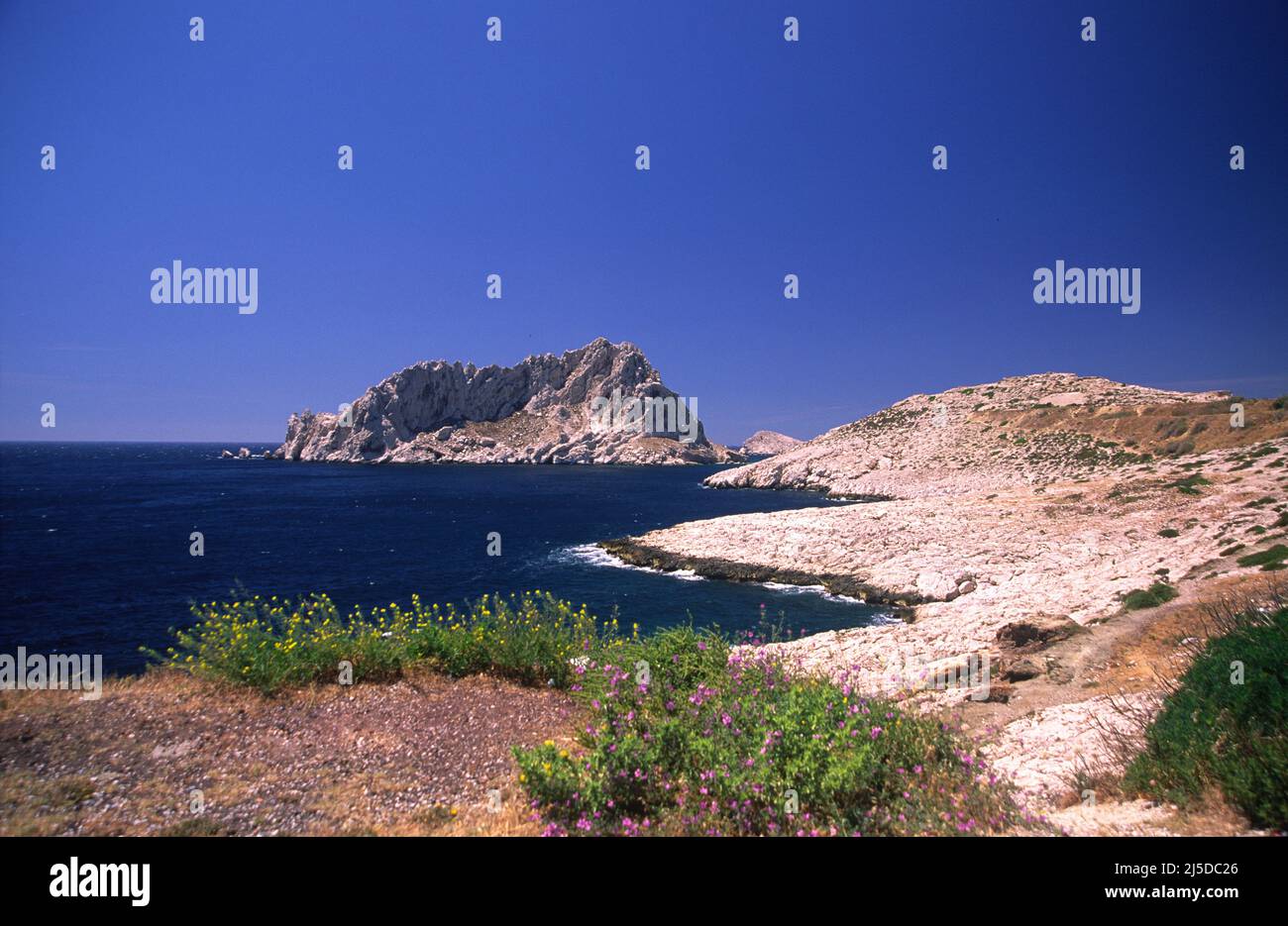 Maire Island off Marseille from the seaside Stock Photo