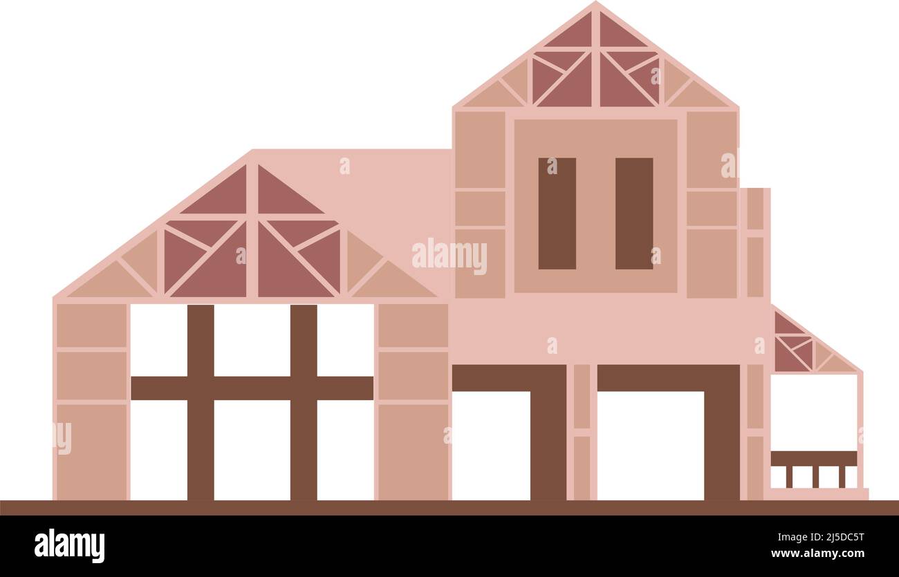 wooden house under construction Stock Vector Image & Art - Alamy