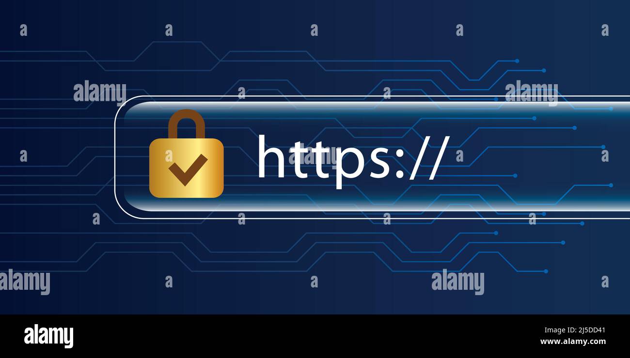 https safe web online search blue digital background Stock Vector Image