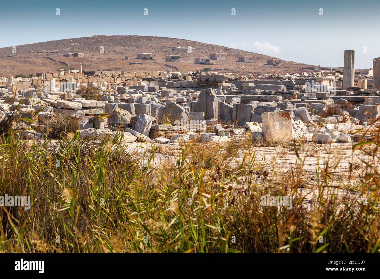 Greek Ruins at Delos Stock Photo