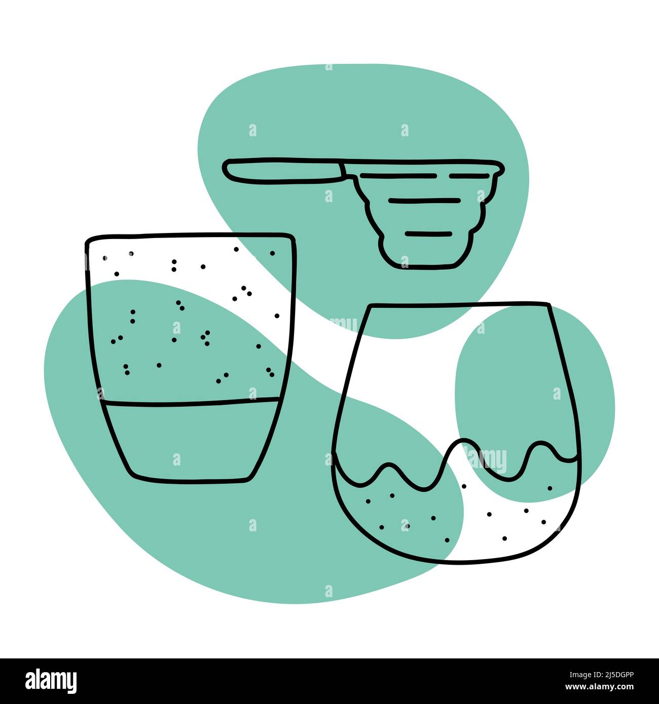 Coffee icon lineart, calm simple color vector Stock Vector