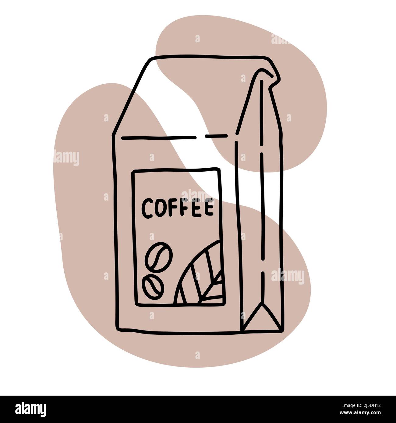 Coffee icon lineart, calm simple color vector Stock Vector