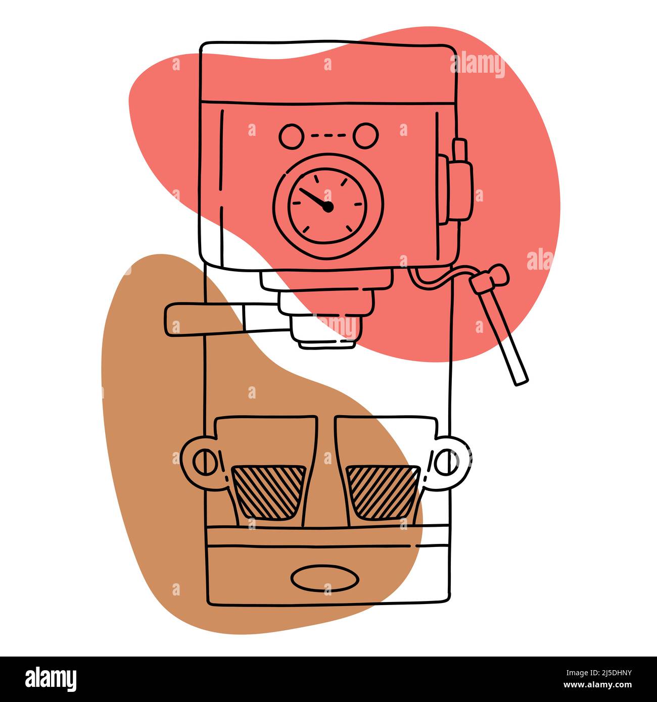 Coffee icon lineart, calm simple color vector Stock Vector