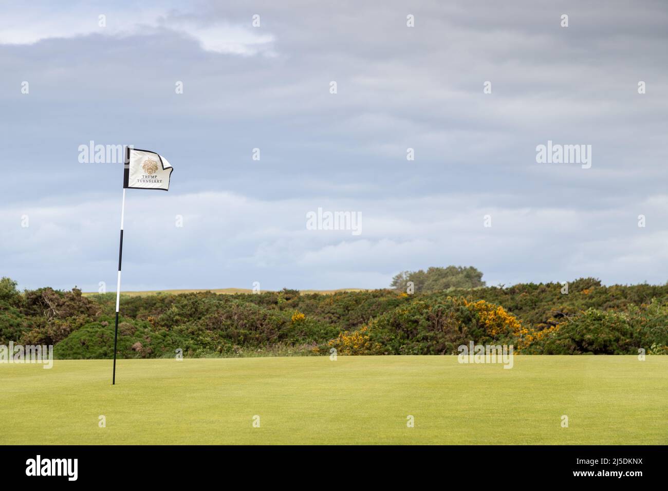 Green at Turnberry Trump golf course, Scotland Stock Photo