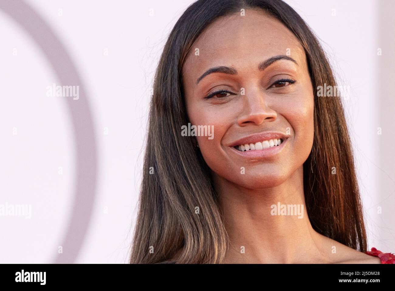 Venice, Italy, September 2, 2022 - Zoe Saldana attends the red carpet