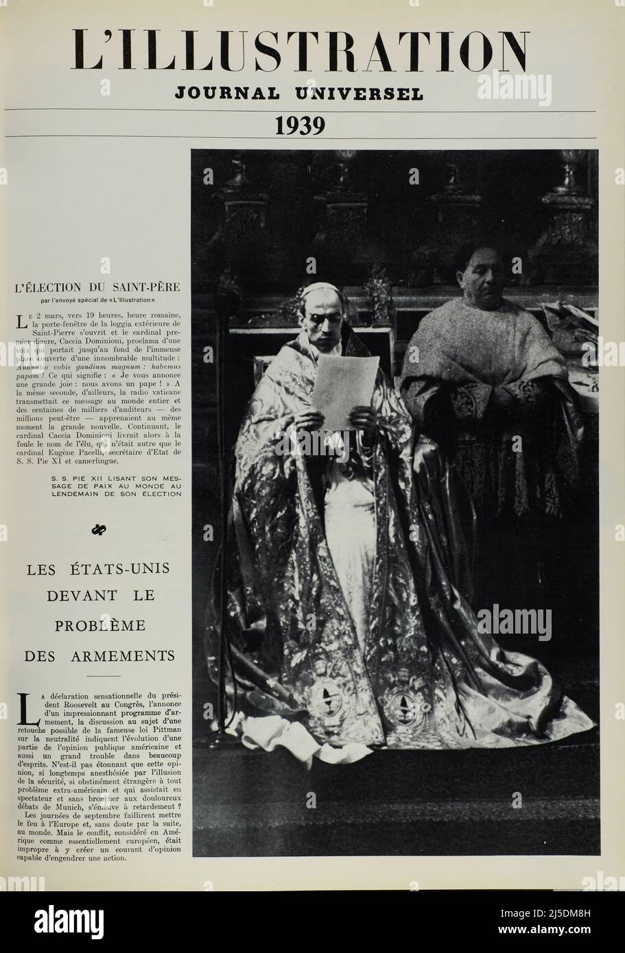 Front page 'L'Illustration Journal Universel' - French illustrated magazine - 1939 Stock Photo