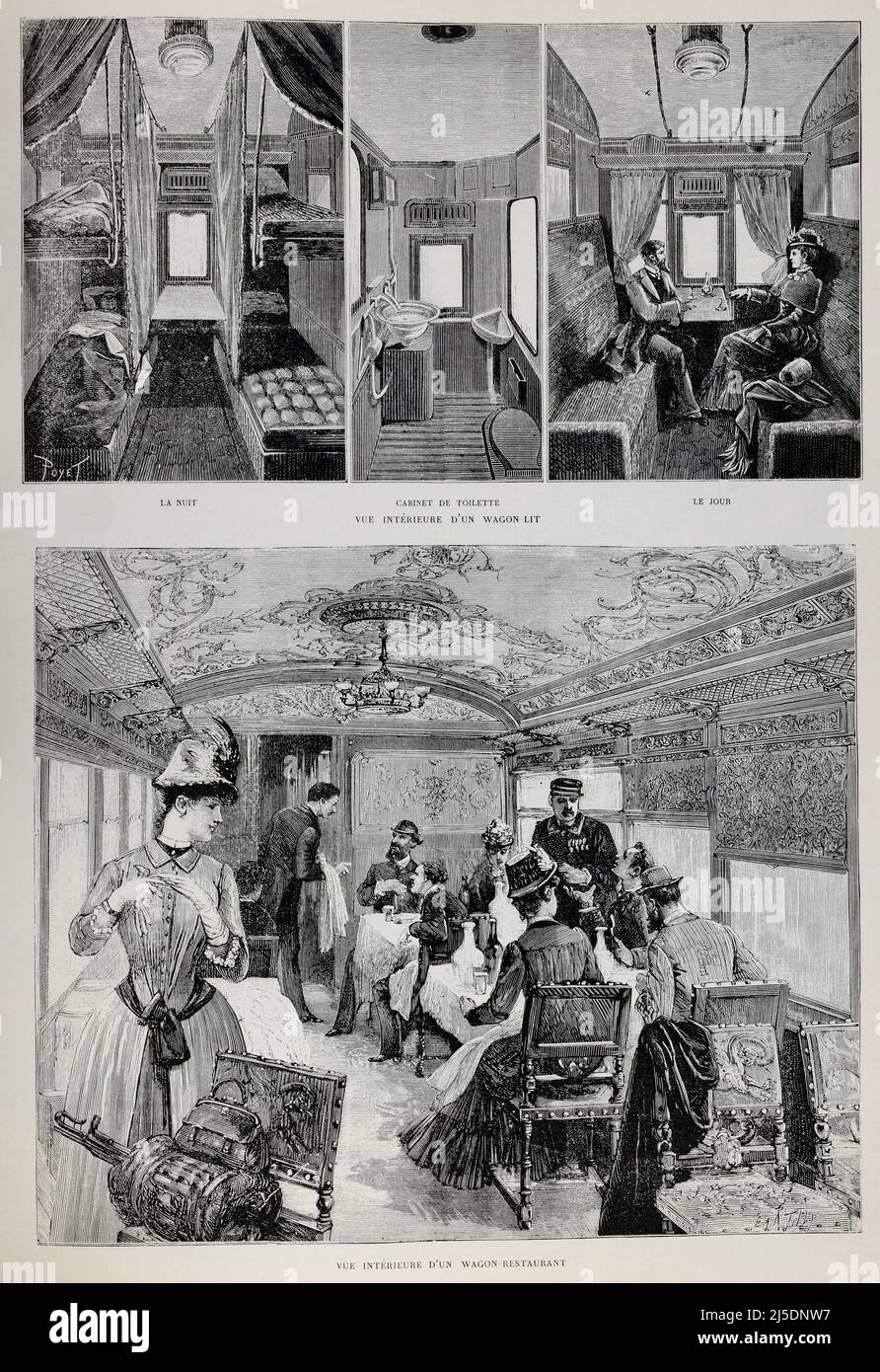 Orient Express - Extract from 'L'Illustration Journal Universel' - French illustrated magazine - 1884 Stock Photo