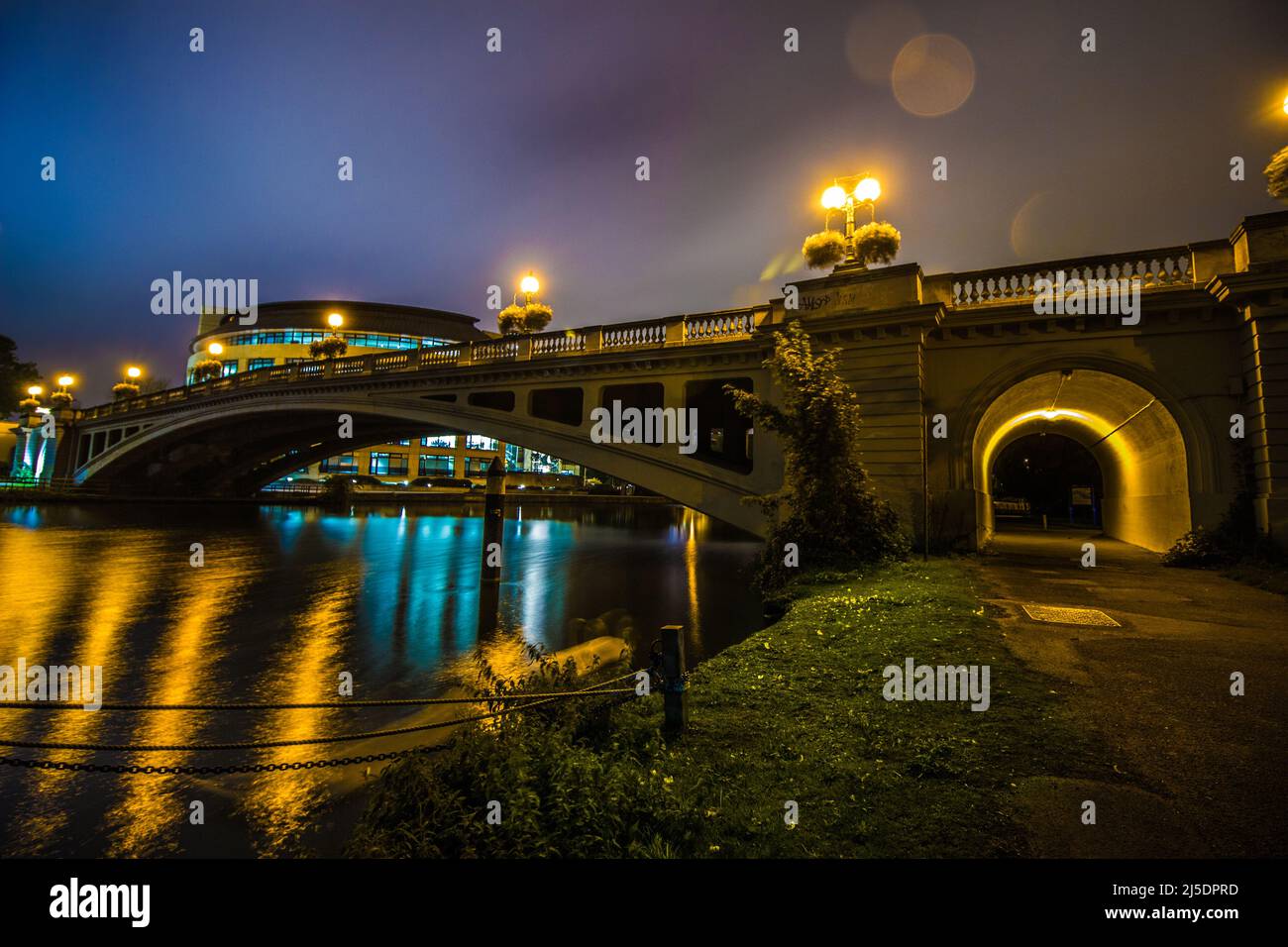 Reading Bridge at night. Stock Photo