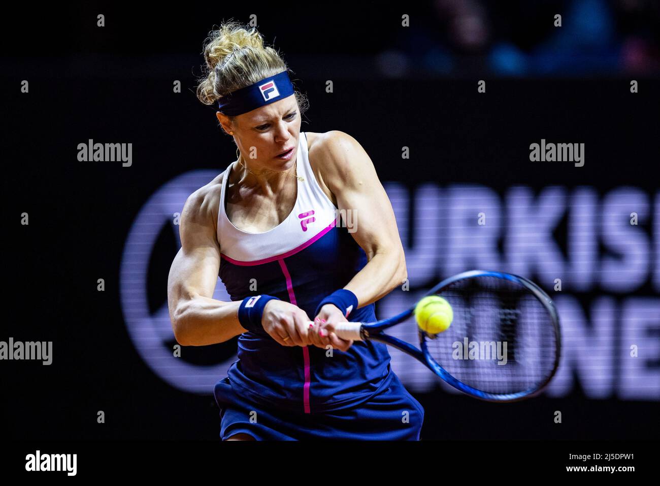 Stuttgart, Germany. 22nd Apr, 2022. Tennis WTA Tour - Stuttgart, singles, women, quarterfinals. Siegemund (Germany) - Samsonova (Russia)