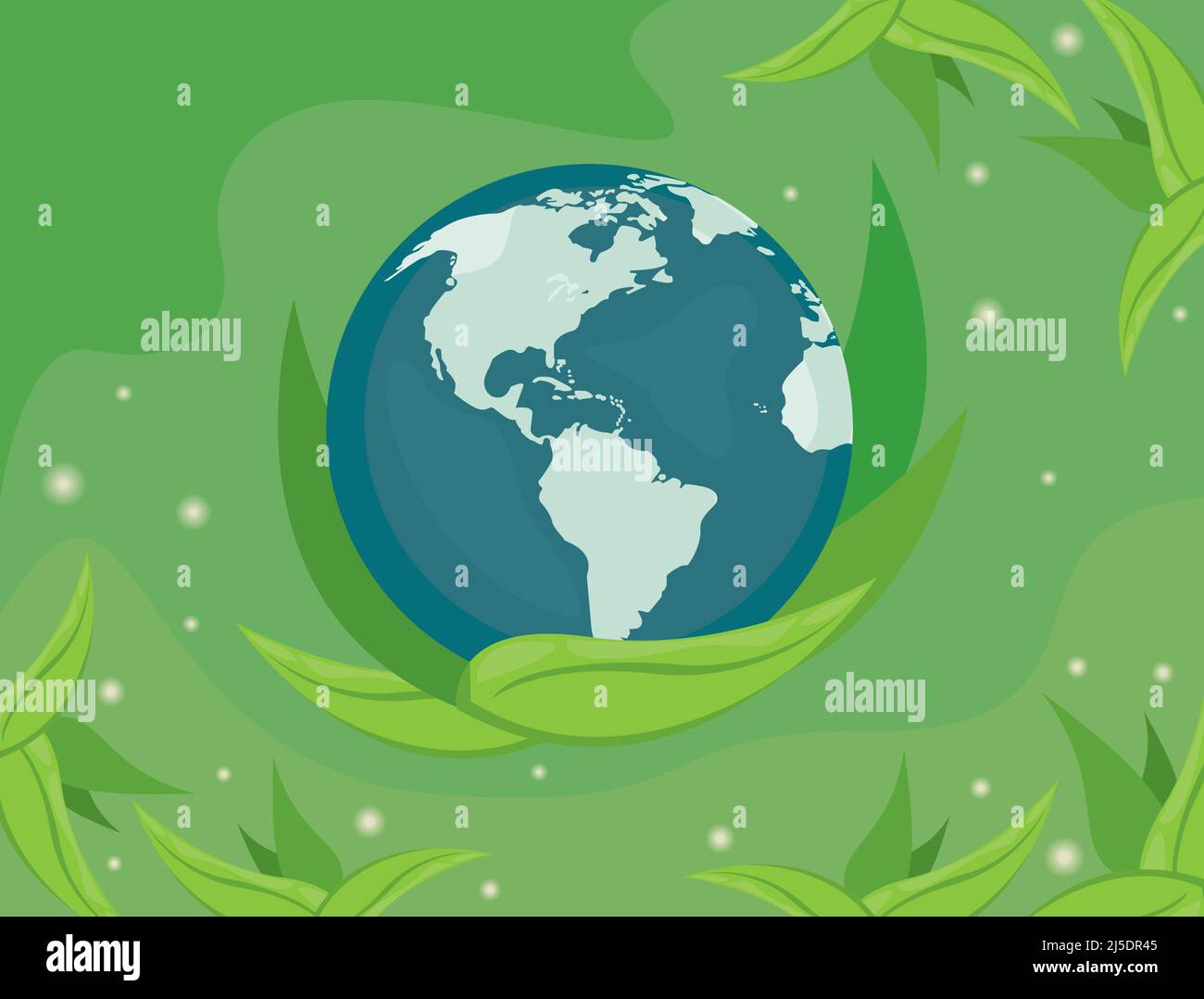 earth planet with leaves Stock Vector Image & Art - Alamy