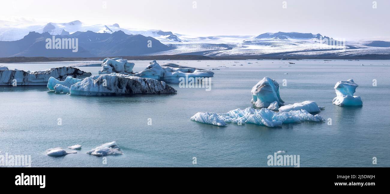 Floating icebergs in Jokulsarlon glacier lagoon, Iceland Stock Photo