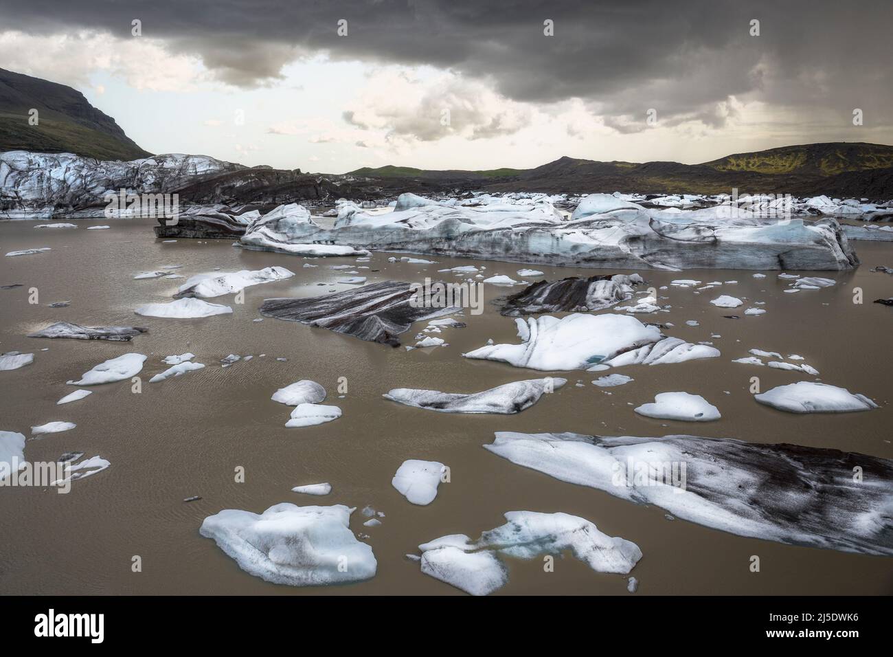 Lagoon at the Svinafellsjokull glacier in Iceland Stock Photo