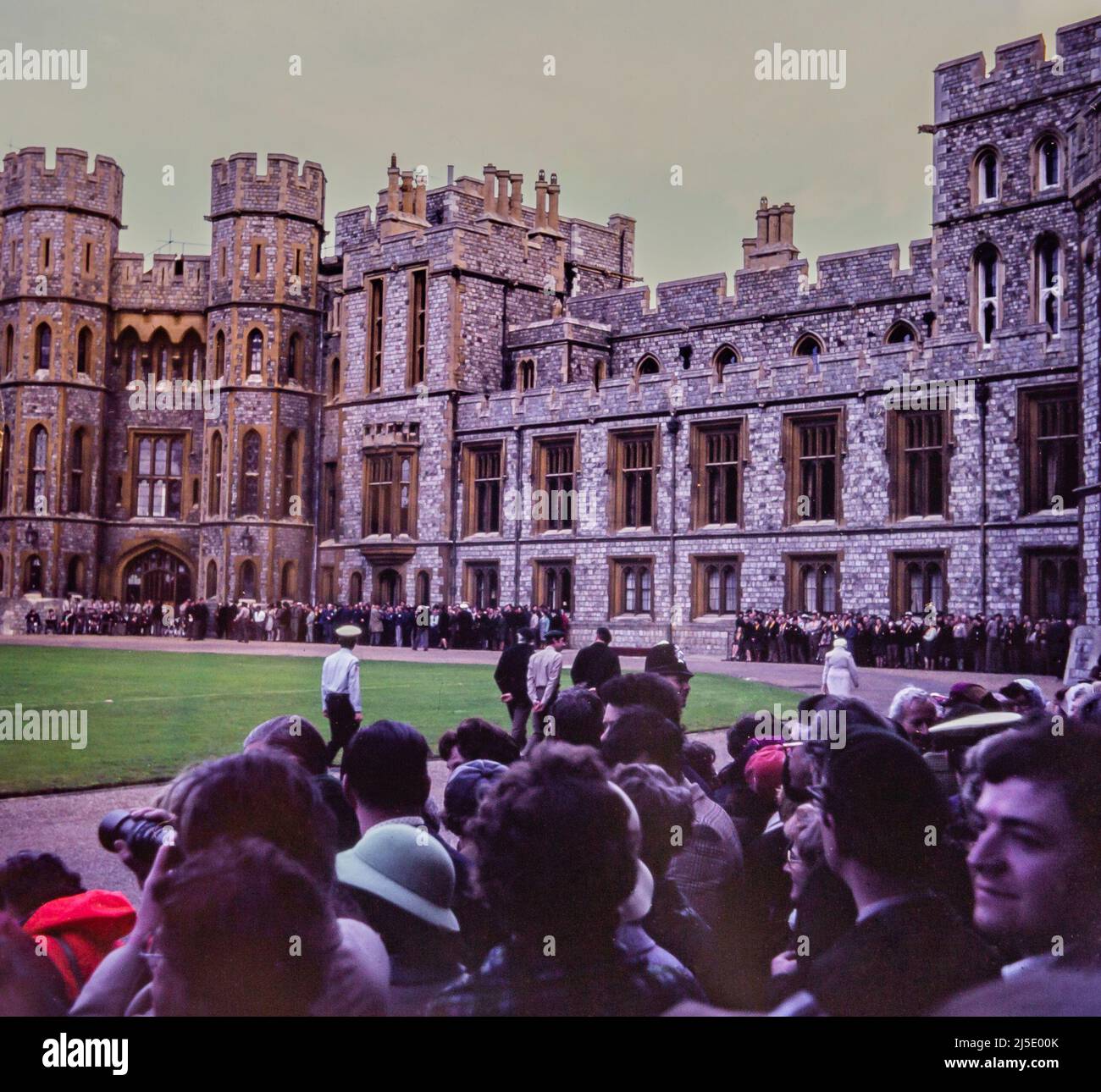 Queens scout award ceremony windsor castle 1977 hires stock