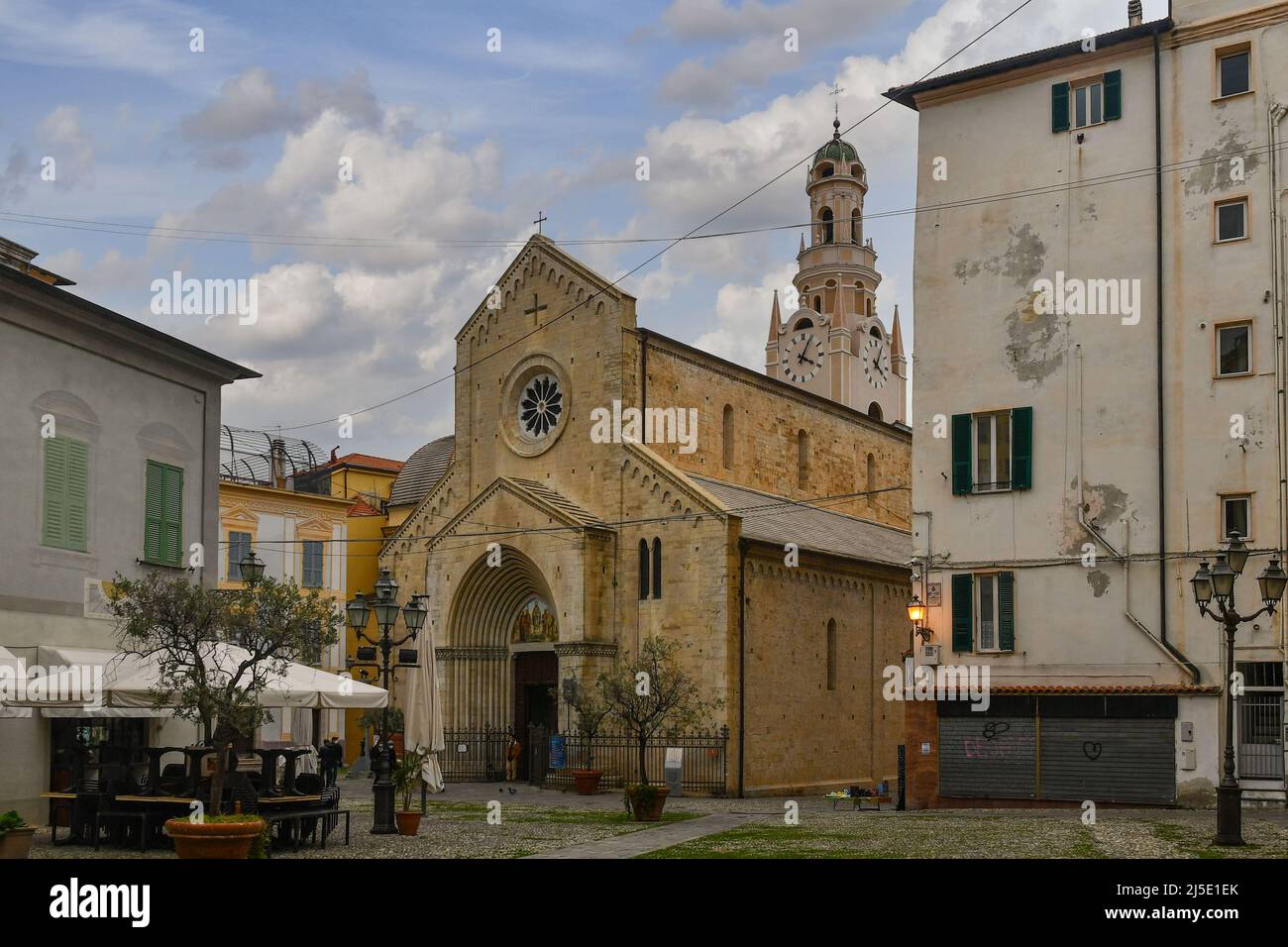 The Co-Cathedral of San Siro in the omonymous square in the historic centre of Sanremo, Imperia, Liguria, Italy Stock Photo