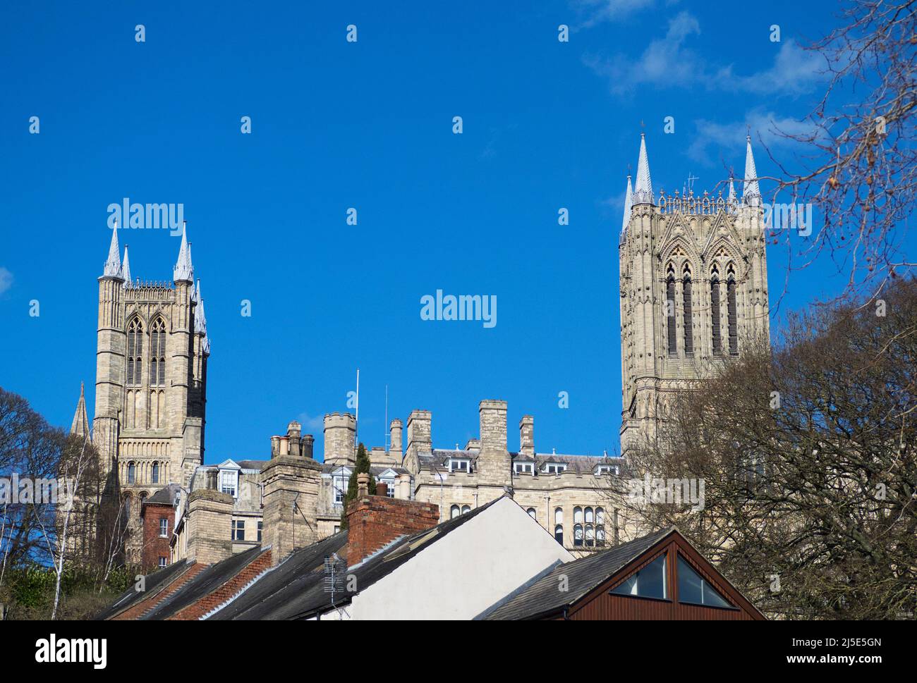 View North over the rooftops at the collection museum, Dane's Terrace, Lincoln. UK Stock Photo