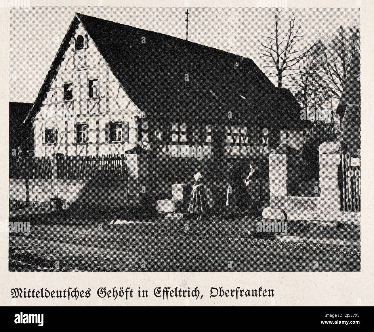 Traditional German house, Vintage photograph, 1930s Oberfranken Germany, Architecture Stock Photo