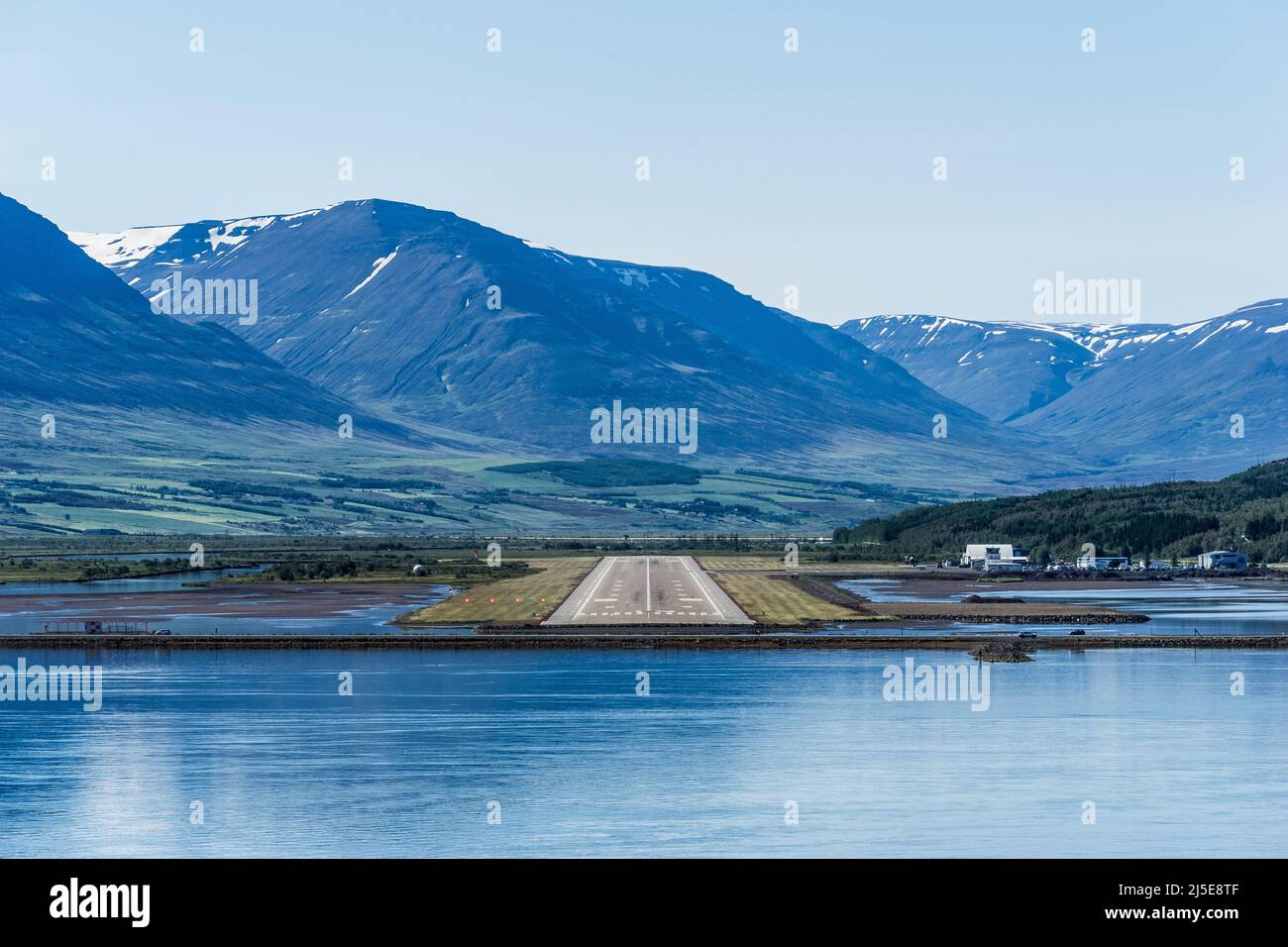 View of Akureyri Airport Runway, Iceland Stock Photo Alamy