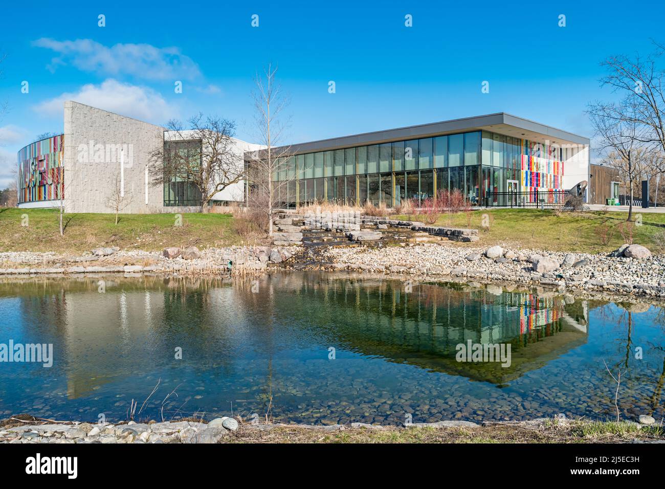 Ken Seiling Waterloo Region Museum in Kitchener, Ontario, Canada on a sunny day. Stock Photo