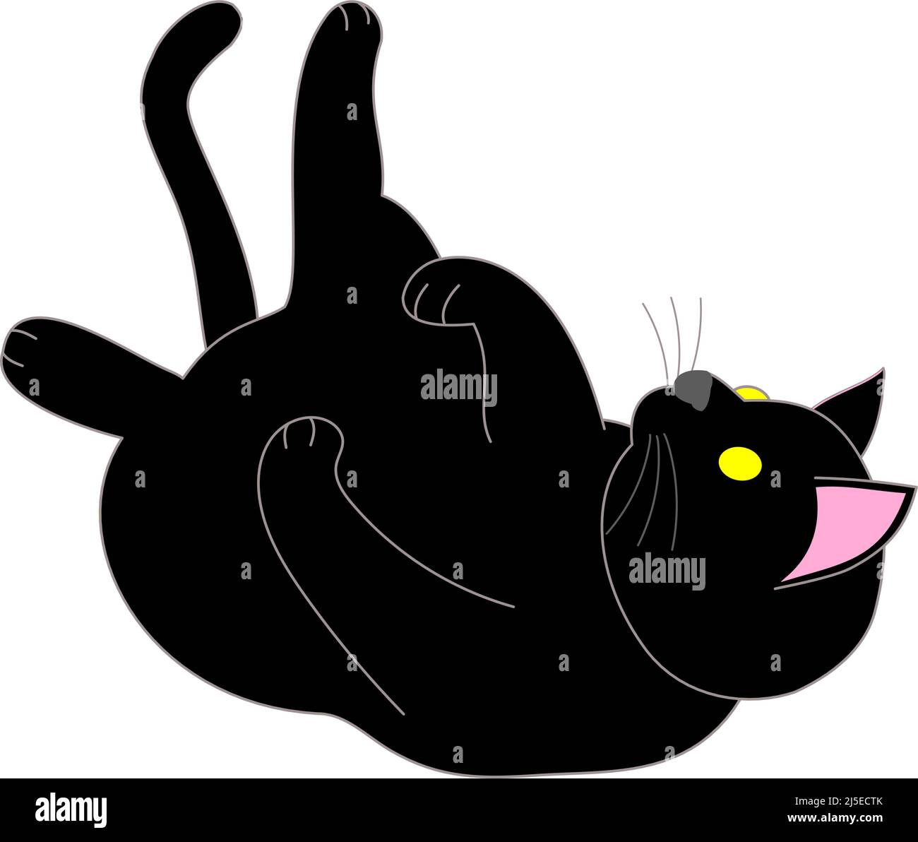 A playing black cat with white background Stock Vector Image & Art - Alamy