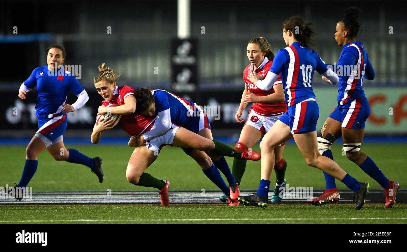 Wales' Hannah Jones in action during the TikTok Women's Six Nations ...