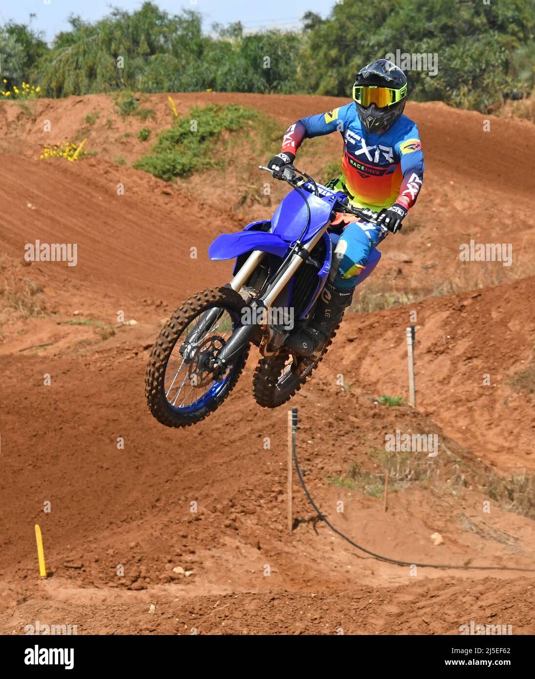 Motorcycle race - Jump, extreme sport Stock Photo