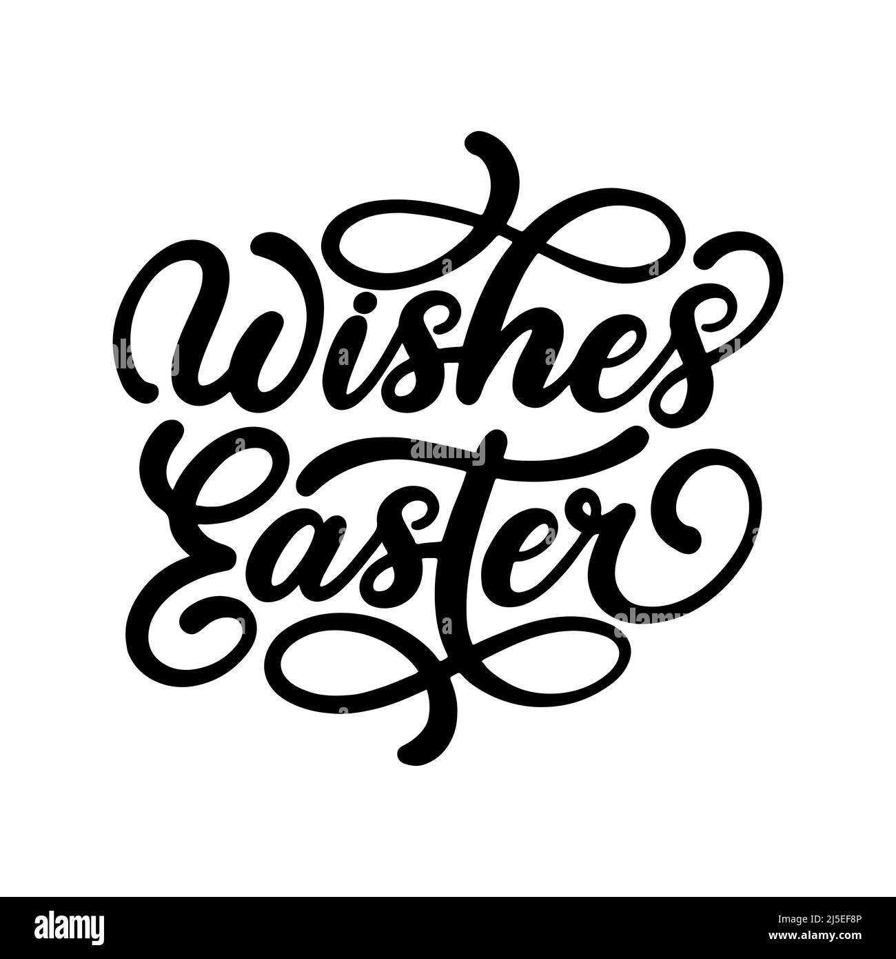 Wishes Easter lettering greeting card. Handdrawn lettering poster for
