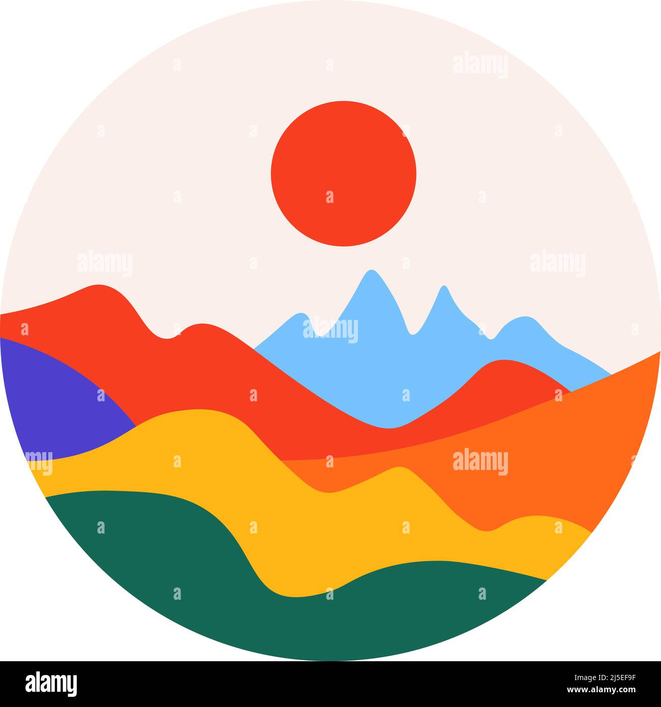 Landscape scenery, sunshine and mountains range Stock Vector