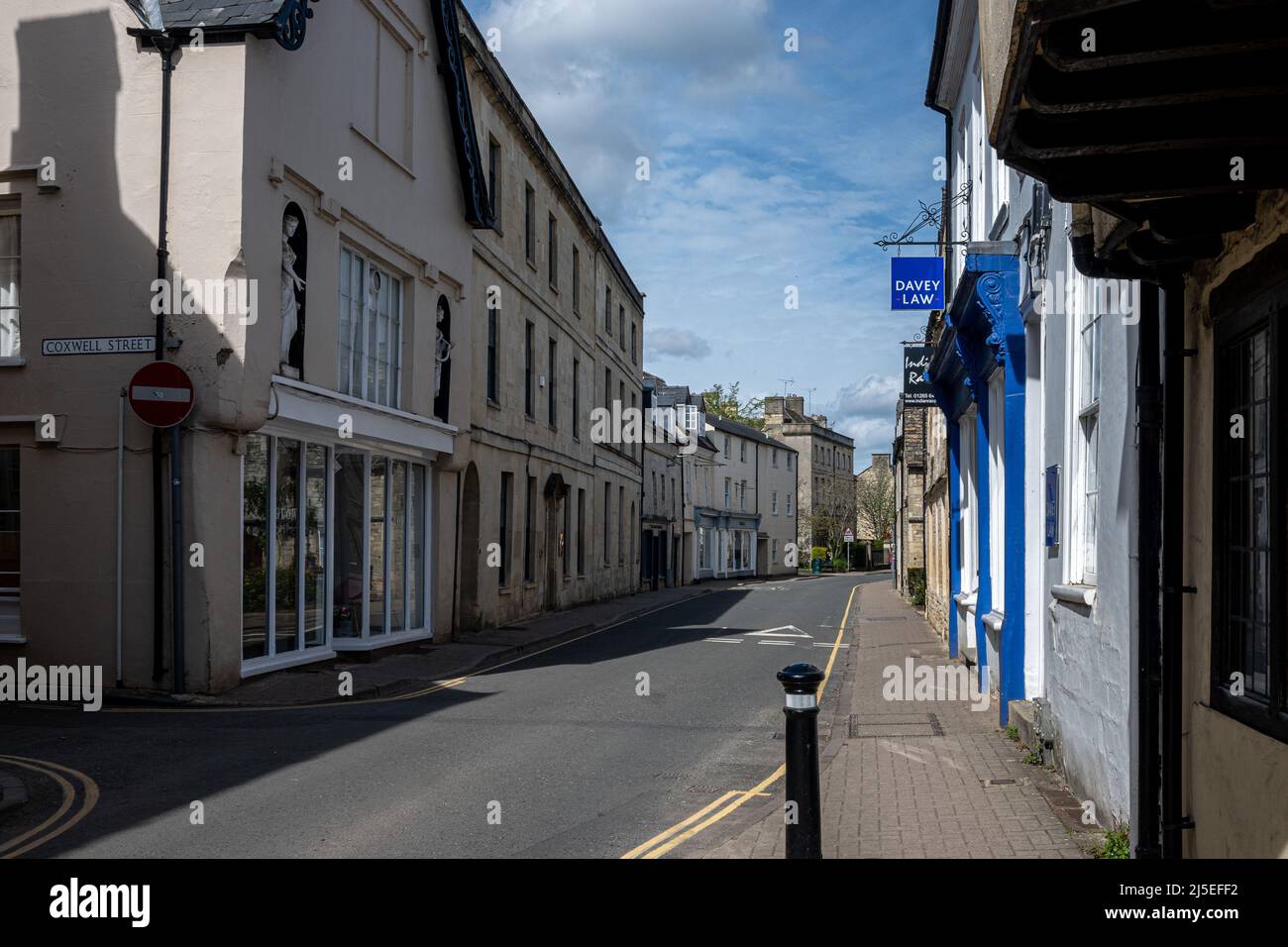 A view along Dollar Street in Cirencester, Gloucestershire Stock Photo