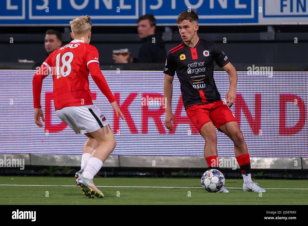 ROTTERDAM, NETHERLANDS - APRIL 22: Thijs Dallinga of Excelsior during the Dutch Keukenkampioendivisie match between Excelsior Rotterdam and Jong AZ at the Van Donge & De Roo Stadion on April 22, 2022 in Rotterdam, Netherlands (Photo by Herman Dingler/Orange Pictures) Credit: Orange Pics BV/Alamy Live News Stock Photo
