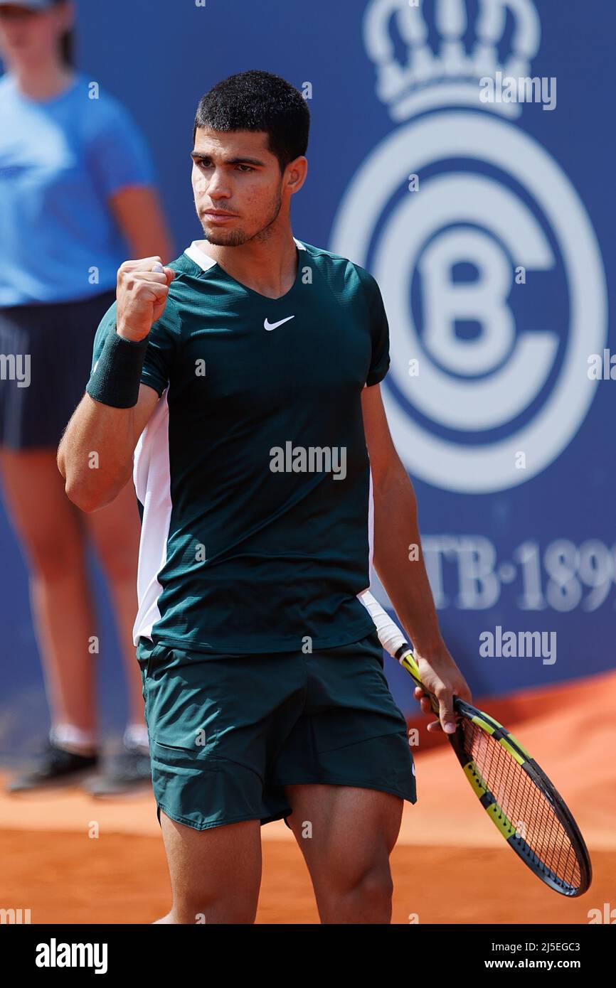 Barcelona Spain 22nd Apr 22 Carlos Alcaraz In Action During Day Five Of The Barcelona Open Banc Sabadell At Real Club De Tenis Barcelona In Barcelona Spain Credit Christian Bertrand Alamy Live News