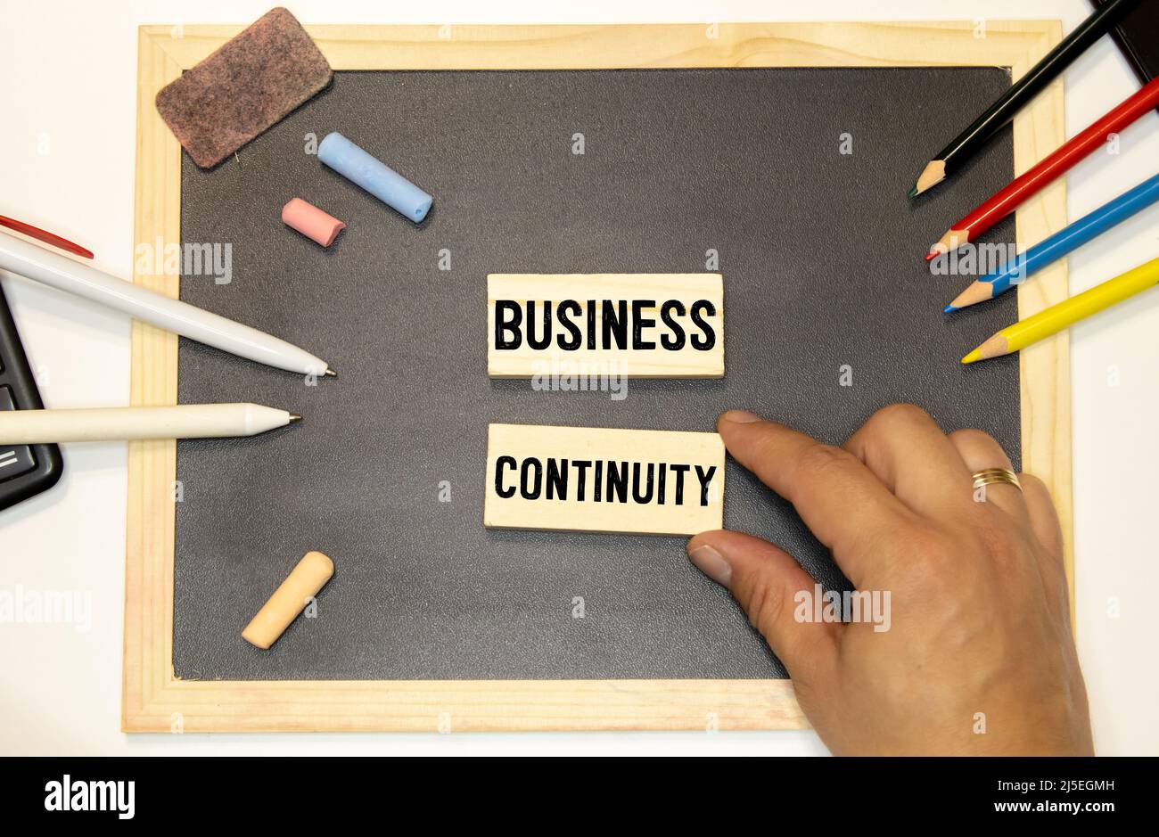 The text Business Continuity on a wooden blocks. Business concept photo. Stock Photo