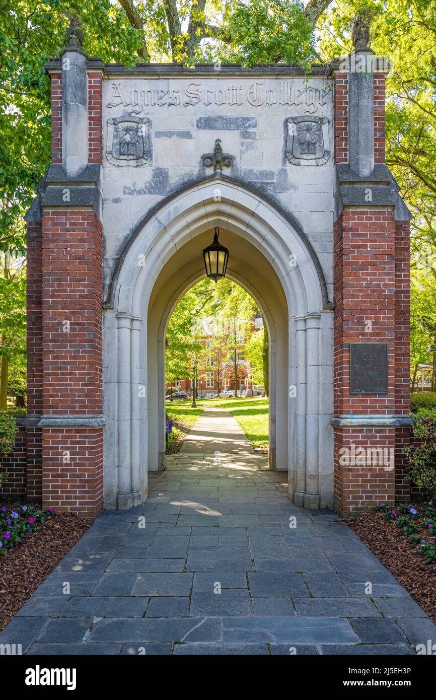Campus entrance arch at Agnes Scott College, a private women's college