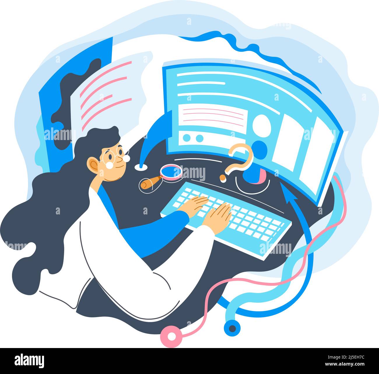 Student doing chemistry experiment Stock Vector Images - Alamy