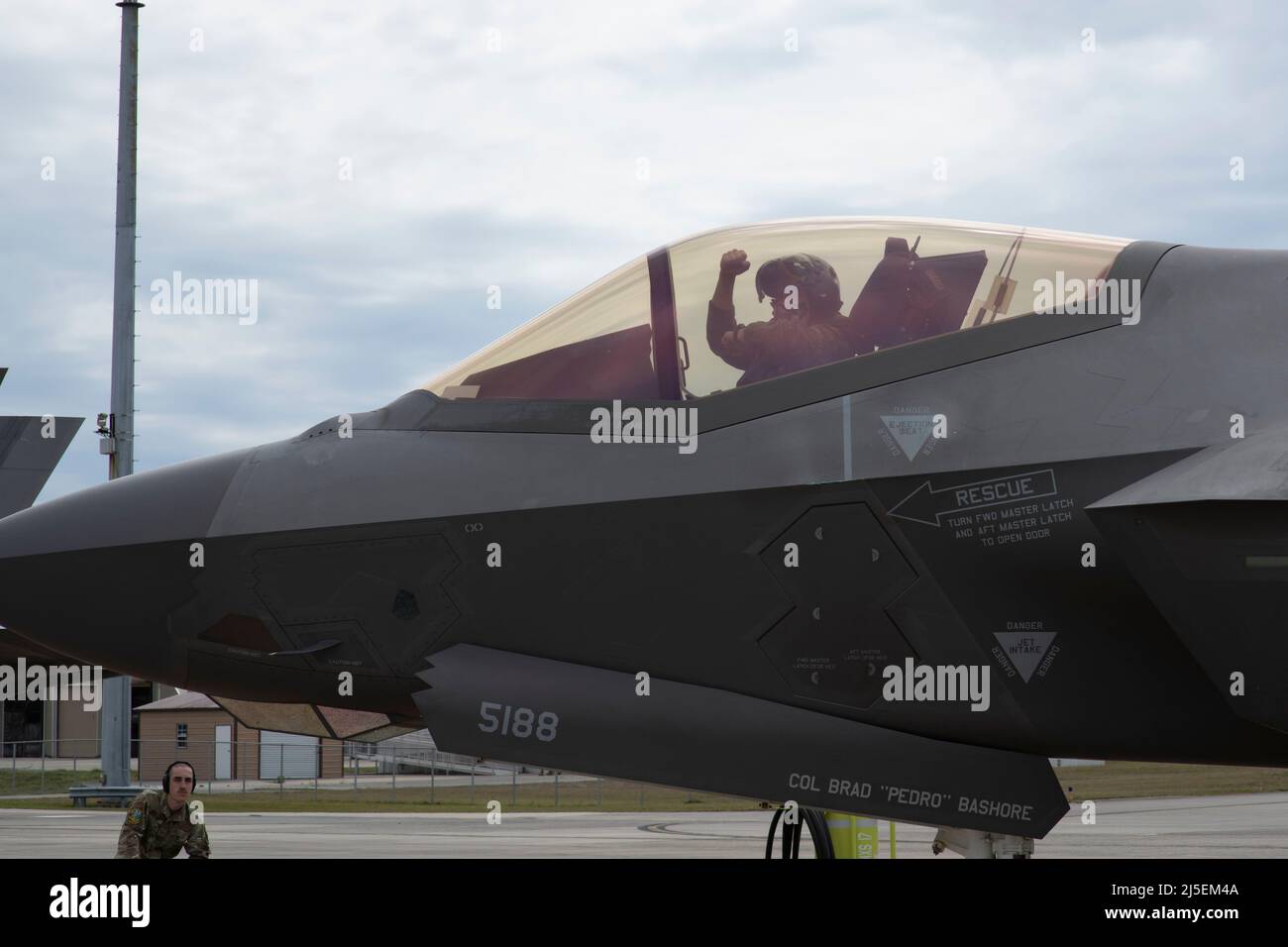 A U.S. Air Force F-35A Lightning II pilot, assigned to the 4th Fighter ...