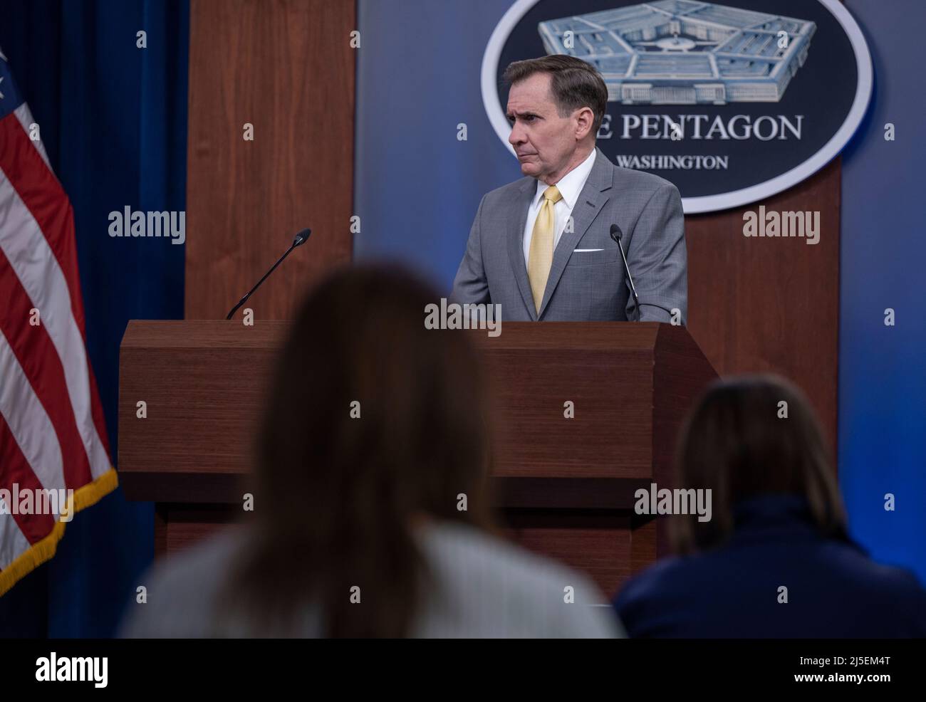 Pentagon Press Secretary John F. Kirby speaks during a press briefing