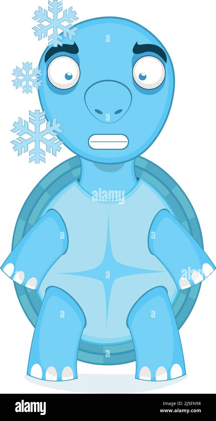 Vector character illustration of a frozen and frosty cartoon turtle Stock  Vector Image & Art - Alamy