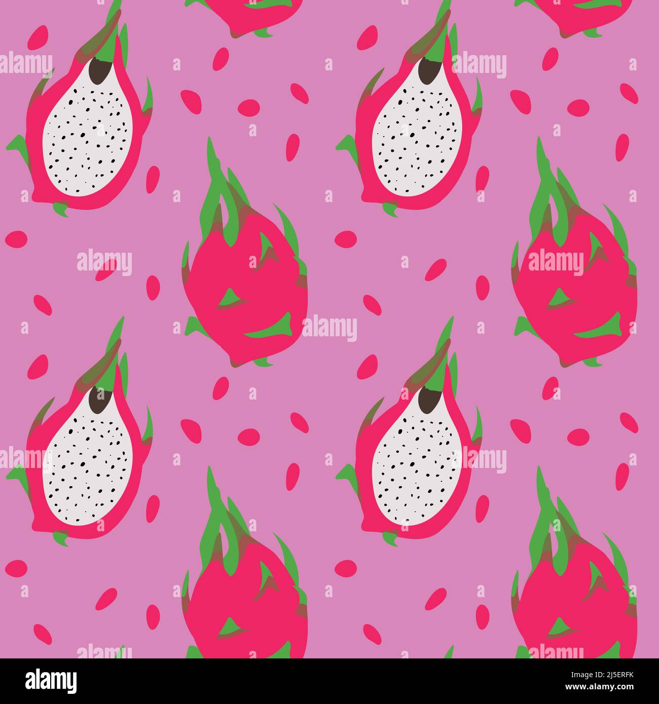 Seamless vector pattern background of dragon fruits made of simple ...