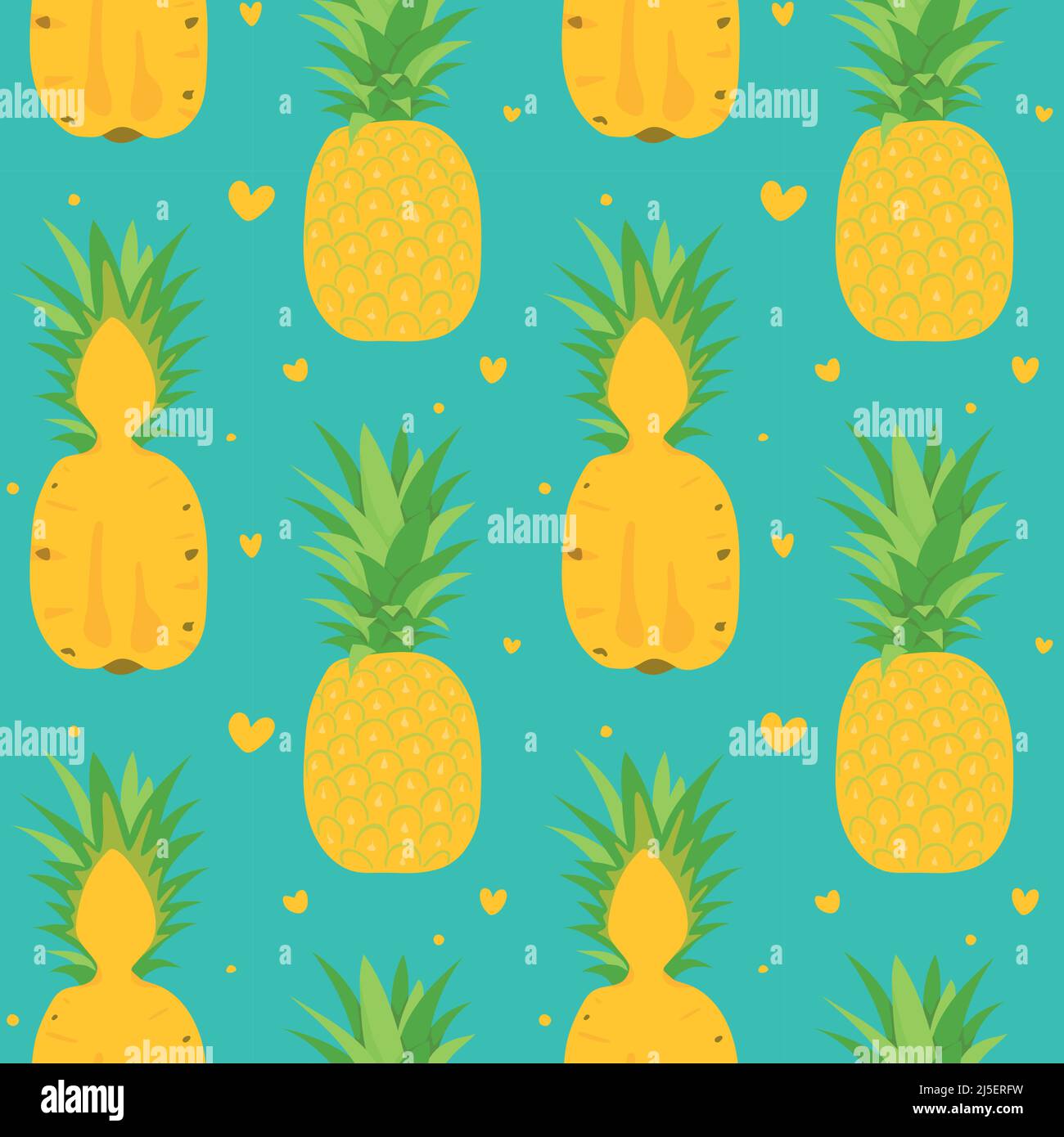 Seamless vector pattern background of pineapples made of simple ...