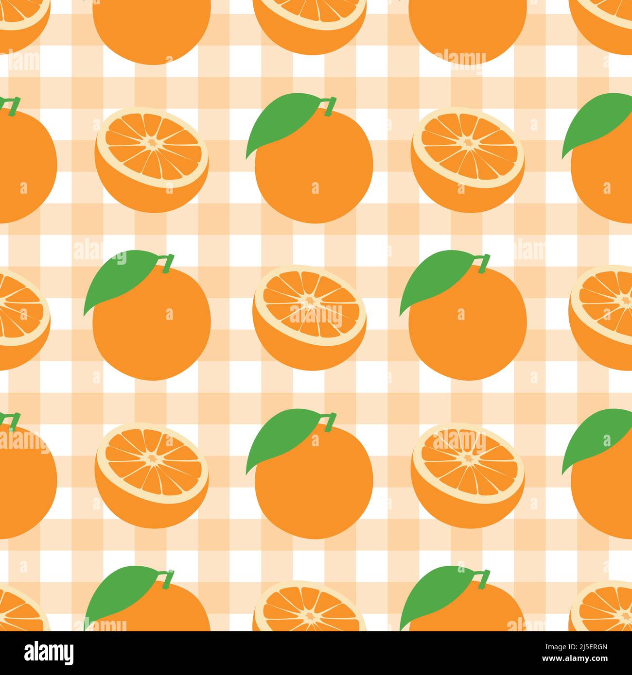 Seamless vector pattern background of oranges made of simple ...
