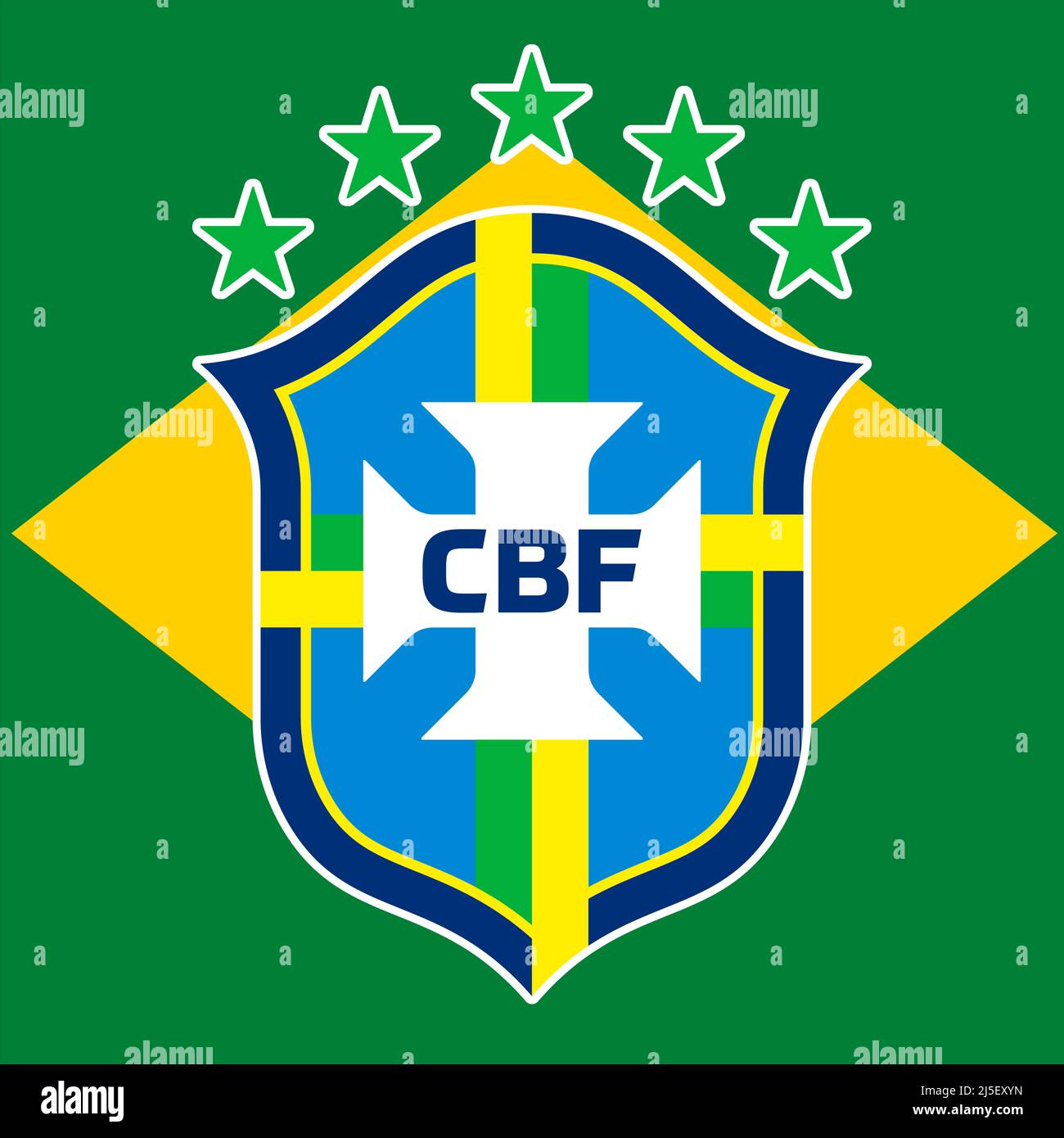 Brazil football federation logo with national flag, FIFA World Cup 2022,  illustration Stock Photo - Alamy