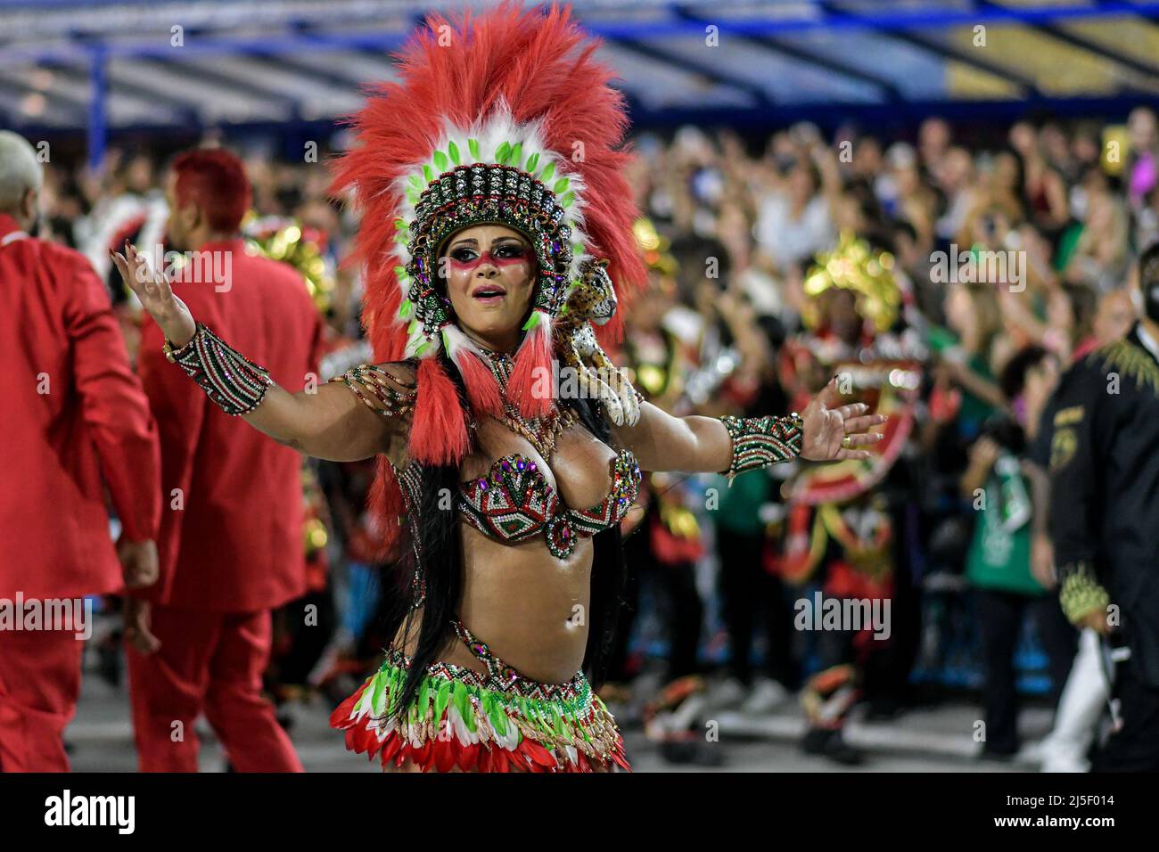 Rio De Janeiro Brazil 23rd Apr 22 Rj Rio De Janeiro 04 22 22 Carnival Rio 22 Parade School Of Samba Special Group Viviane Araujo Queen Of Drums Of The