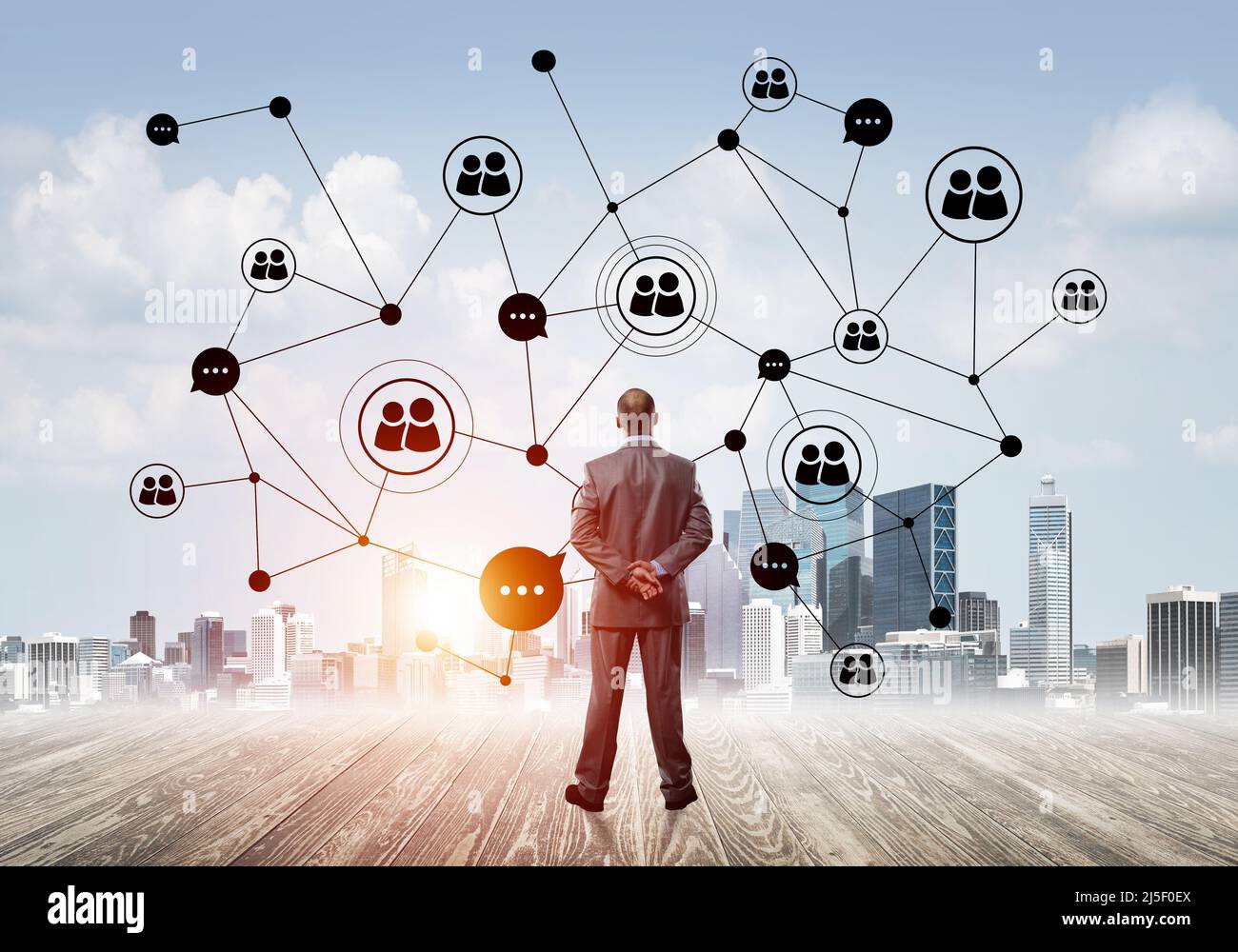 Social connection concept drawn on screen as symbol for teamwork and cooperation Stock Photo - Alamy