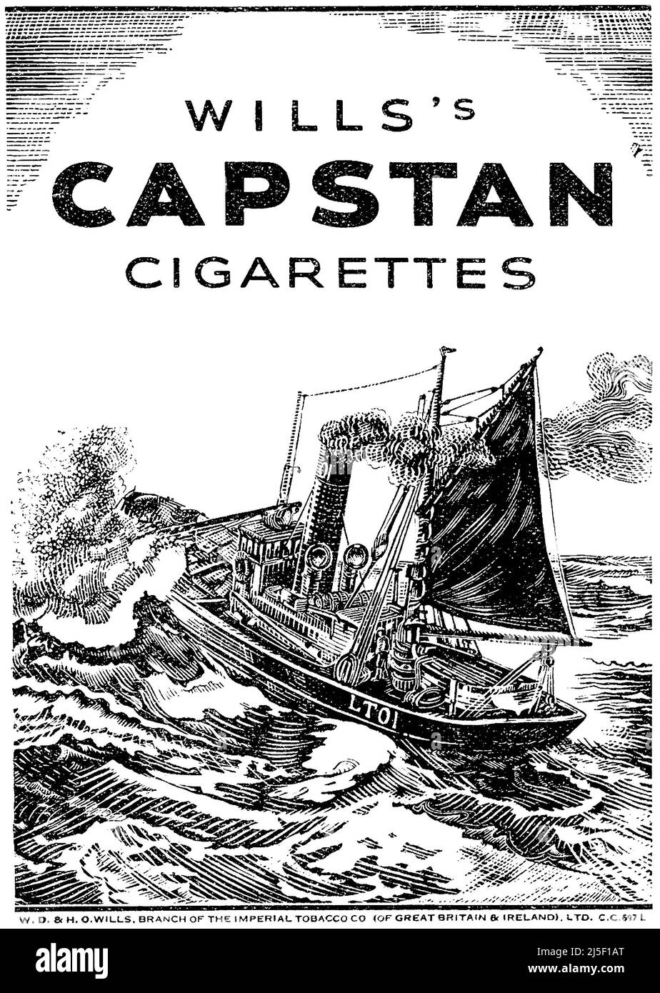 1944 British advertisement for Will's Capstan cigarettes. Stock Photo