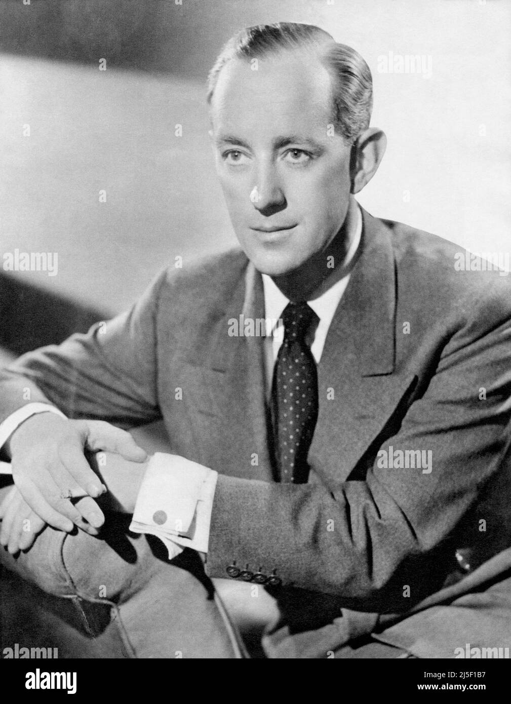 1951 publicity photo of actor and movie star Alec Guinness. Stock Photo