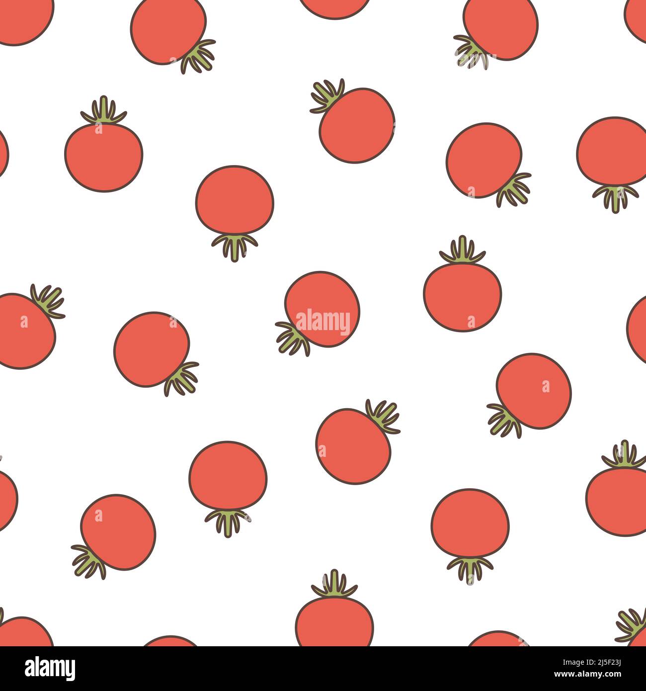 Seamless vegetable pattern with whole tomatoes Stock Vector