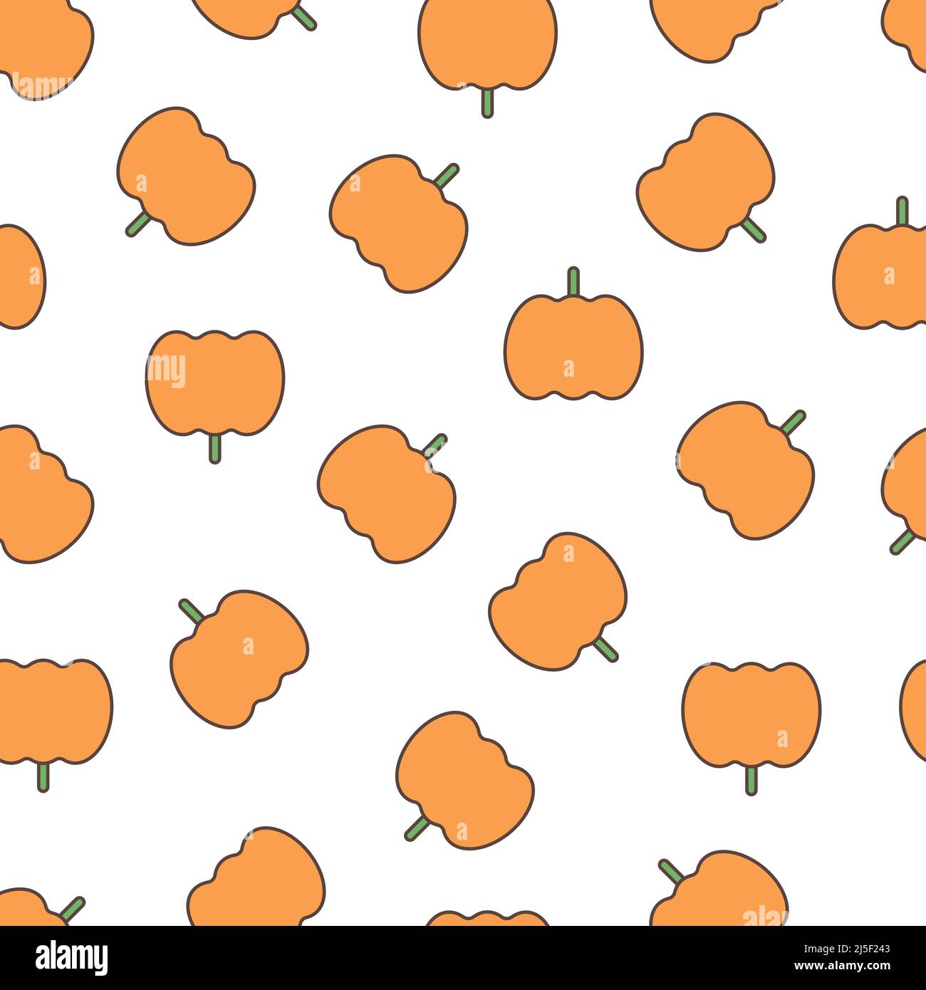 Seamless delicious pattern with whole pumpkins Stock Vector