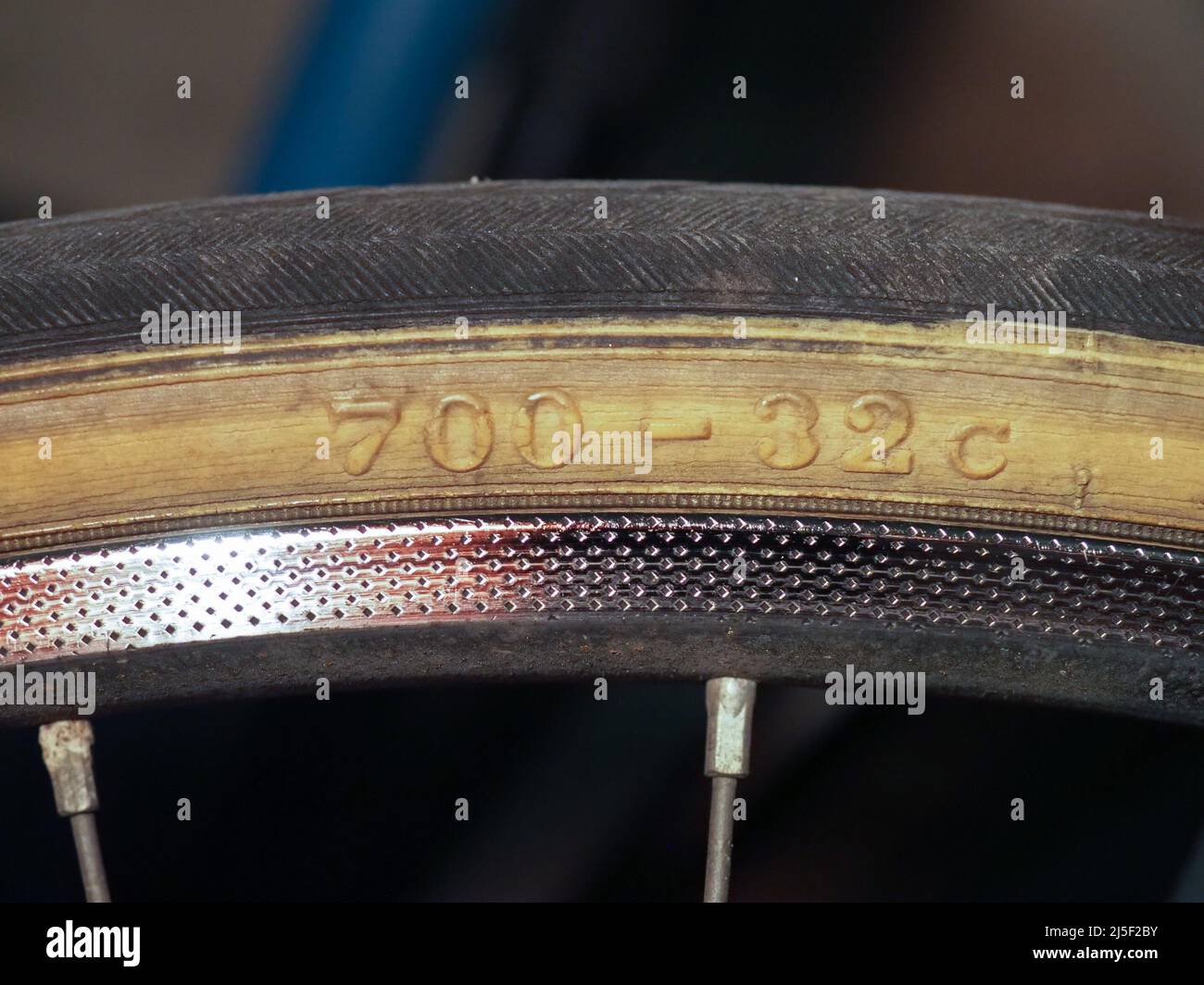 size markings dimensions on a bicycle tyre Stock Photo Alamy